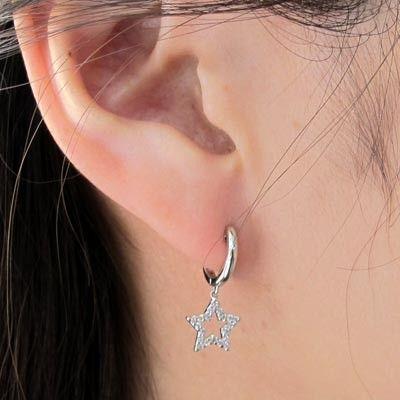 ダイヤモンド ピアス フープ ゴールド 18k スター 星 星形 揺れる 中折れ k18 誕生日 プレゼント 母の日 爆買 |  | 02