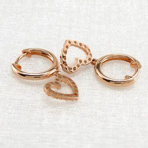 ダイヤモンド ピアス フープ ゴールド 18k ハート 中折れ 揺れる k18 PG 誕生日 プレゼント 母の日 |  | 03