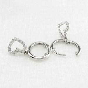 ダイヤモンド ピアス フープ ゴールド 10k ハート 中折れ 揺れる K10 誕生日 プレゼント 母の日 |  | 02