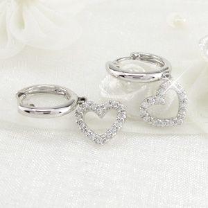 ダイヤモンド ピアス フープ ゴールド 18k ハート 中折れ 揺れる k18 誕生日 プレゼント 父の日の画像