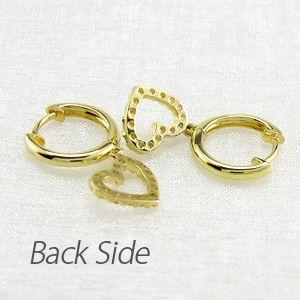 ダイヤモンド ピアス フープ ゴールド 18k ハート 中折れ 揺れる k18 YG 誕生日 プレゼント 母の日 |  | 03