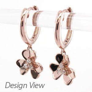 ダイヤモンド ピアス フープ ゴールド 18k フラワー 中折れ 揺れる 18金 k18 PG 誕生日 プレゼント 母の日 |  | 02