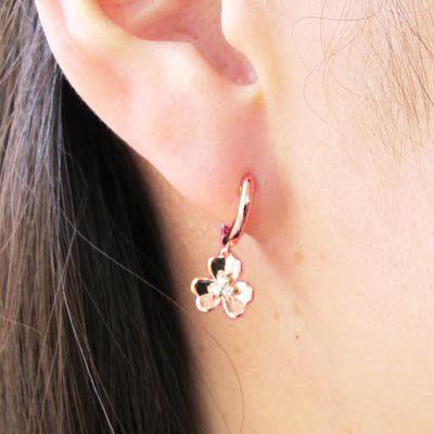 ダイヤモンド ピアス フープ ゴールド 18k フラワー 中折れ 揺れる 18金 k18 PG 誕生日 プレゼント 母の日 |  | 04