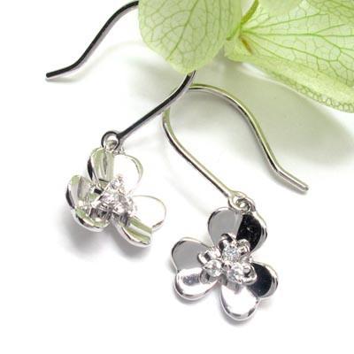 フックピアス ゴールド 10k ダイヤモンド フラワー 花 揺れる K10 誕生日 プレゼント 母の日 |  | 01