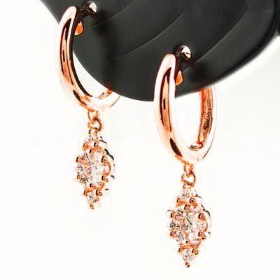 ダイヤモンド ピアス フープ ゴールド 18k ひし形 中折れ 揺れる スイング k18 PG 誕生日 プレゼント 母の日 |  | 02