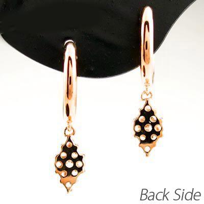 ダイヤモンド ピアス フープ ゴールド 18k ひし形 中折れ 揺れる スイング k18 PG 誕生日 プレゼント 母の日 |  | 03