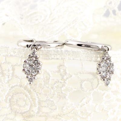 ダイヤモンド ピアス フープ ゴールド 18k ひし形 中折れ 揺れる スイング 誕生日 プレゼント 母の日 |  | 01