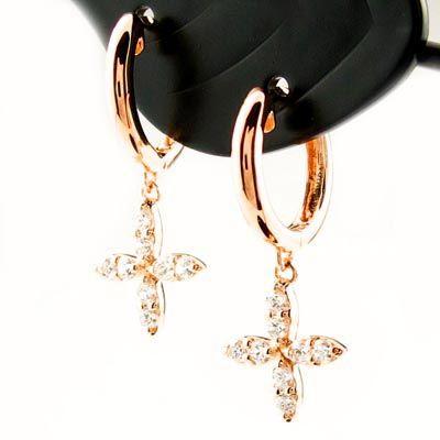 ダイヤモンド ピアス フープ ゴールド 18k フラワー 花 揺れる 中折れ k18 PG 誕生日 プレゼント 母の日 爆買 |  | 02