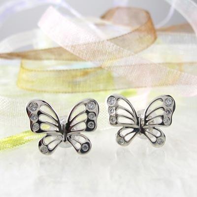 ピアス ゴールド 10k ダイヤモンド バタフライ 蝶々 蝶 透かし パピヨン K10 母の日 |  | 01