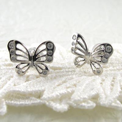 ピアス ゴールド 10k ダイヤモンド バタフライ 蝶々 蝶 透かし パピヨン K10 母の日 |  | 02