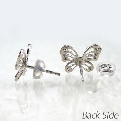 ピアス ゴールド 18k ダイヤモンド バタフライ 蝶々 蝶 透かし パピヨン k18 母の日 |  | 02