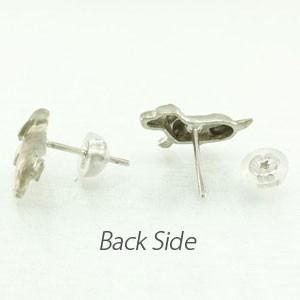 ダイヤモンド ピアス ゴールド 18k 犬 いぬ イヌ ドッグ アニマル 地金 18金 父の日の画像
