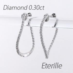 送料0円】 Luire Deuxiemeダイヤモンド ピアス フープ ゴールド 10k 中