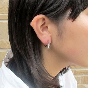 ダイヤモンド ピアス フープ ゴールド 10k 中折れ 揺れる オーバル 誕生日 プレゼント 父の日の画像