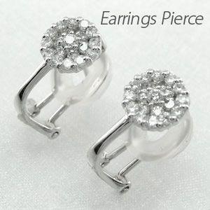 ダイヤモンド イヤリング レディース クリップ ピアス プラチナ 900 フラワー サークル｜eterille