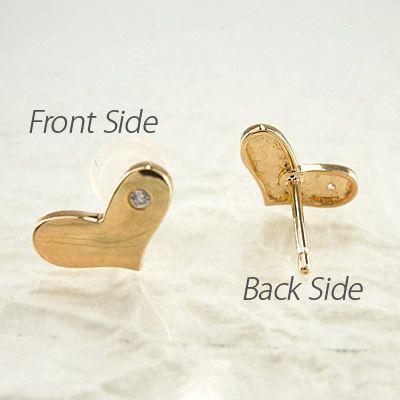 ピアス ゴールド 18k ダイヤモンド ハート 地金 プチ 1粒ダイヤ k18 PG 誕生日 プレゼント 母の日 爆買 |  | 01