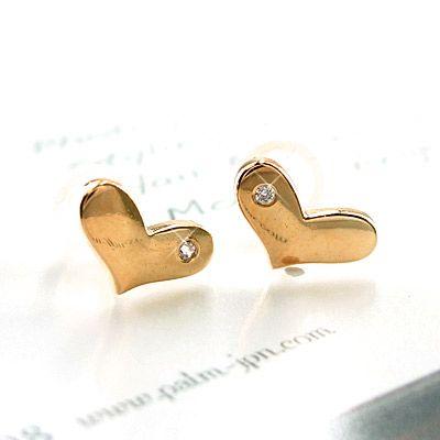ピアス ゴールド 18k ダイヤモンド ハート 地金 プチ 1粒ダイヤ k18 PG 誕生日 プレゼント 母の日 爆買 |  | 02
