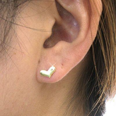 ピアス ゴールド 18k ダイヤモンド ハート 地金 プチ 1粒ダイヤ k18 PG 誕生日 プレゼント 母の日 爆買 |  | 03