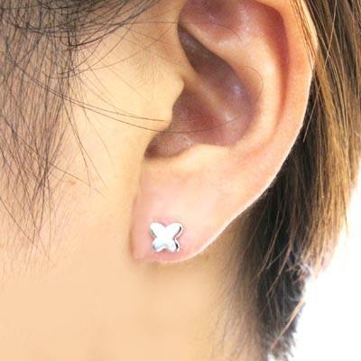 ダイヤモンド ピアス ゴールド 10k バタフライ 蝶々 蝶 パピヨン 地金 K10 父の日の画像