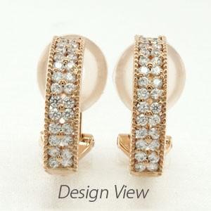 ダイヤモンド イヤリング 指輪 レディース クリップ ゴールド 18k パヴェ フラワー アンティーク ミル 18金 バレンタイン |  | 02