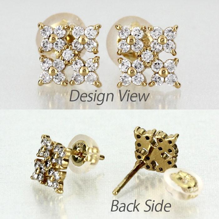 ピアス レディース ダイヤモンド ダイヤピアス 18k k18 ゴールド イエローゴールド YG 雪 結晶 スノー 誕生日 プレゼント 父の日の画像