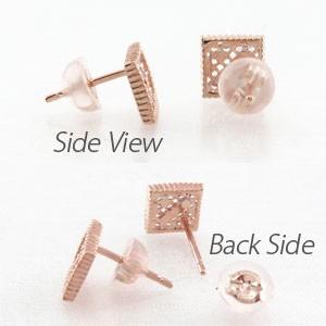 ダイヤモンド ピアス ゴールド 18k パヴェ フラワー アンティーク ミル 18金 バレンタイン |  | 03