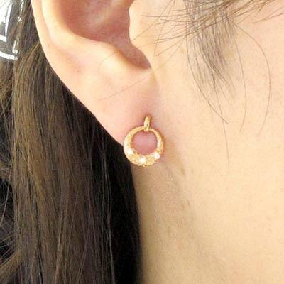 ピアス ゴールド 18k ダイヤモンド ムーン 月型 荒らし サークル プチ k18 PG 誕生日 プレゼント 母の日 爆買 |  | 02