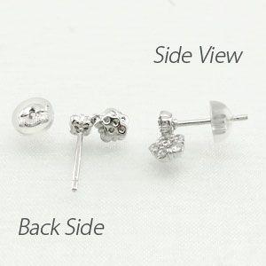 ダイヤモンド ピアス ゴールド 18k フラワー 花 揺れる 18金 k18 父の日の画像