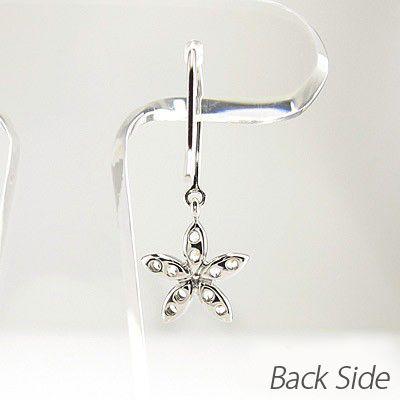 ピアス ゴールド 18k ダイヤモンド フフラワー 花 揺れる k18 誕生日 プレゼント 父の日の画像