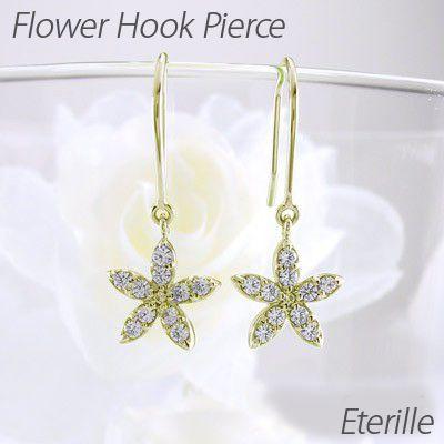 K18 ダイヤの花が揺れるピアス ピアス ゴールド 18k ダイヤモンド フフラワー 花 揺れる k18 YG