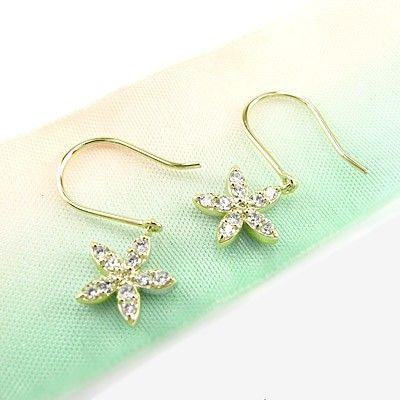 ピアス ゴールド 18k ダイヤモンド フフラワー 花 揺れる k18 YG 誕生日 プレゼント 父の日の画像