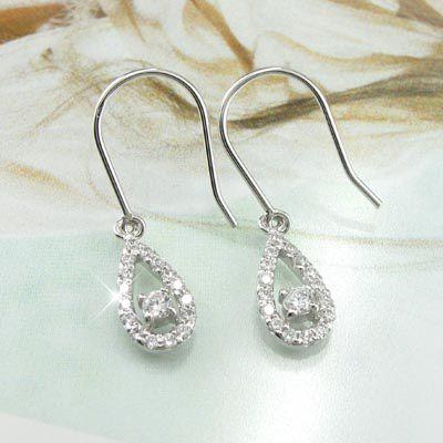 ダイヤモンド ピアス ゴールド 18k ドロップ つゆ 18金 揺れるk18 父の日の画像