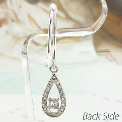 ダイヤモンド ピアス ゴールド 18k ドロップ つゆ 18金 揺れるk18 父の日の画像