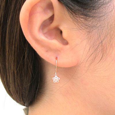 ダイヤモンド フックピアス ゴールド 18k フラワー 花 揺れる アメリカン18金 k18 PG 誕生日 プレゼント 母の日 爆買 |  | 04