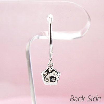 ダイヤモンド フックピアス ゴールド 18k フラワー 花 揺れる アメリカン18金 誕生日 プレゼント 父の日の画像