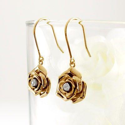 ピアス ゴールド 18k ダイヤモンド ローズ 薔薇 フラワー 花 一粒 揺れる k18 PG 誕生日 プレゼント 母の日 爆買 |  | 02
