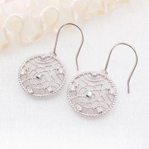 ダイヤモンド ピアス ゴールド 18k アンティーク ミル 透かし 揺れる 18金 k18 父の日の画像