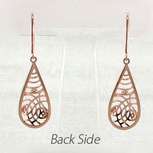 ピアス ゴールド 18k ダイヤモンド アンティーク ミル フック 揺れる 18金 誕生日 プレゼント 父の日の画像