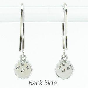 フックピアス ゴールド 18k ダイヤモンド フラワー ミステリーゆれる 18金 父の日の画像
