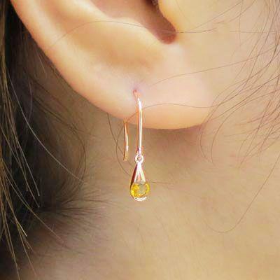 シトリン フックピアス 11月 誕生石 一粒 ドロップ つゆ 揺れる 18金 誕生日 プレゼント 母の日 爆買 |  | 04