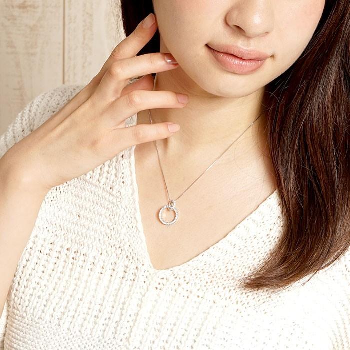 ダイヤモンド ネックレス レディース ペンダント サークル ラウンド 10金 K10 K10 誕生日 プレゼント 父の日の画像