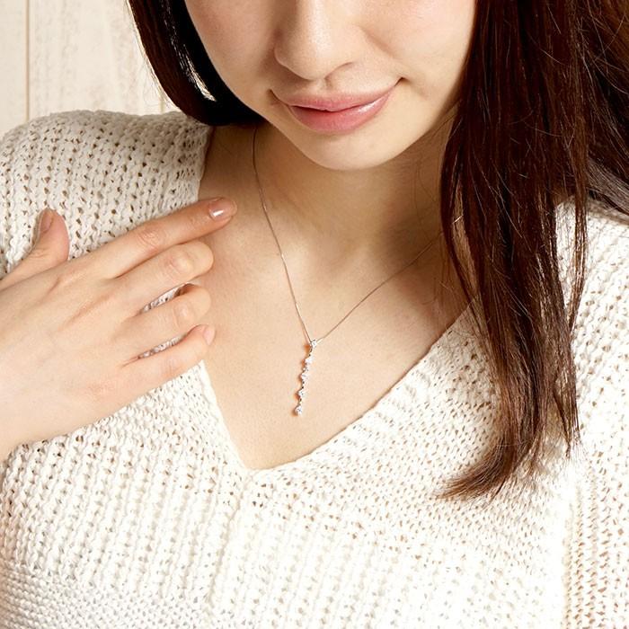 ダイヤモンド ネックレス レディース ペンダント ゴールド ストレート 一粒 揺れる ブラ 10金 K10 誕生日 プレゼント 父の日の画像