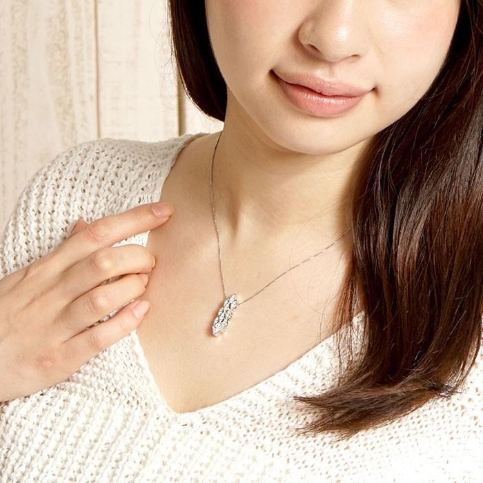ダイヤモンド ネックレス レディース ペンダント ゴールド ひし形 パヴェ ゴールド 10金 K10 誕生日 プレゼント 父の日の画像