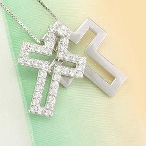 ネックレス レディース クロスダイヤモンド プラチナ 900 ペンダント 十字架 揺れる ダブル 誕生日 プレゼント 母の日 爆買 |  | 01