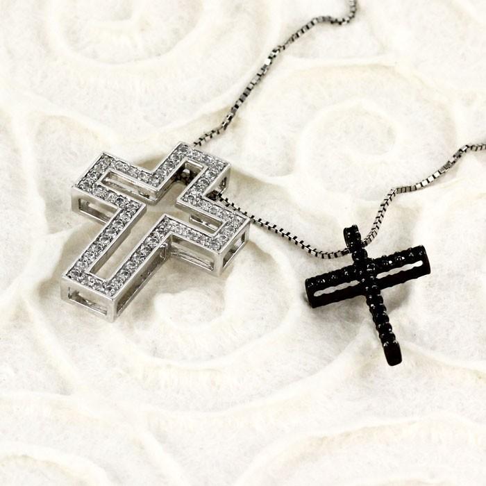 クロス ネックレス レディース ダイヤモンド ゴールド 18k ペンダント