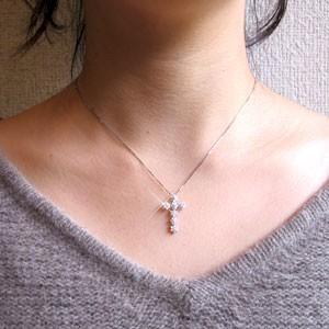 クロス ネックレス レディース ダイヤモンド ゴールド 10k ペンダント 十字架 雪 スノー 10金 誕生日 プレゼント 父の日の画像