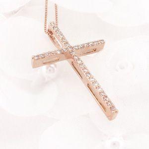 クロス ネックレス レディース ダイヤモンド ゴールド 18k ペンダント 十字架 シンプル 18金 k18 PG 誕生日 プレゼント 母の日 爆買 |  | 04
