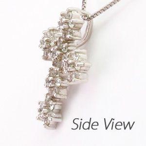 ネックレス レディース クロスダイヤモンド プラチナ 900 ペンダント 十字架 雪 結晶 スノー クリスタル 誕生日 プレゼント 父の日の画像