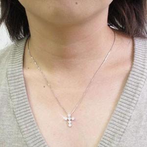 クロス ネックレス レディース ダイヤモンド ゴールド 10k ペンダント 十字架 フラワー 花 10金 誕生日 プレゼント 父の日の画像