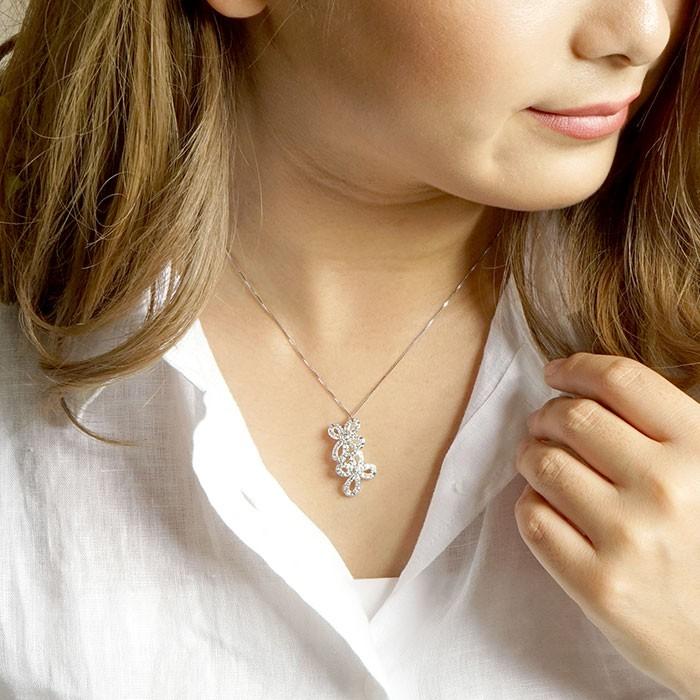 ネックレス ダイヤモンド ゴールド ペンダント フラワー 花 10金 K10 ゴールド 誕生日 プレゼント 父の日の画像